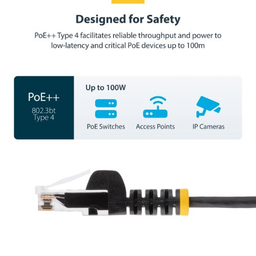 StarTech.com 0.5 m CAT6 Cable - Slim - Snagless RJ45 Connectors - Black