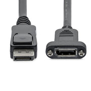 StarTech.com 3ft (91cm) Panel Mount DisplayPort Cable - 4K x 2K - DisplayPort 1.2 Extension Cable Male to Female - DP Video Extender Cord with Panel Mount DP Connector - DP Monitor Cable