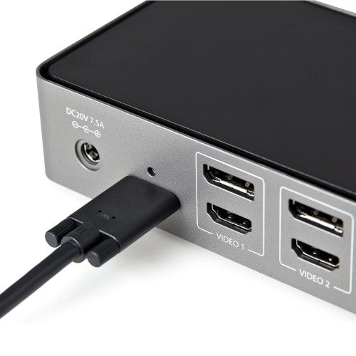 StarTech.com USB-C & USB-A Dock - Hybrid Universal Triple Monitor Laptop Docking Station w/ DisplayPort & HDMI 4K 60Hz - 85W Power Delivery, 6x USB Hub, GbE, Audio - USB 3.1 Gen 2 10Gbps
