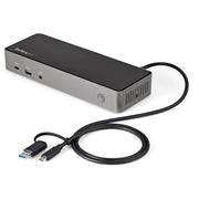 StarTech.com USB-C & USB-A Dock - Hybrid Universal Triple Monitor Laptop Docking Station w/ DisplayPort & HDMI 4K 60Hz - 85W Power Delivery, 6x USB Hub, GbE, Audio - USB 3.1 Gen 2 10Gbps