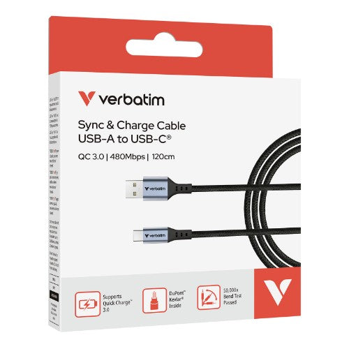 Verbatim Sync & Charge Cable USB-A to USB-C 120 cm