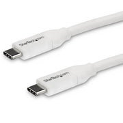 StarTech.com 13ft (4m) USB-C Fast Charging Cable, Charge & Sync, 100W (5A) PD, USB 2.0, USB-IF Certified - White USB C Charging Cord