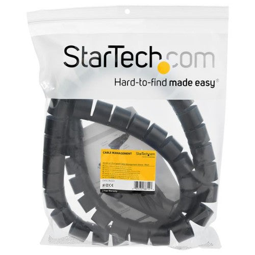 StarTech.com 1.5 m (4.9 ft.) Cable-Management Sleeve - Spiral - 45 mm (1.8 in.) Diameter