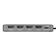 StarTech.com USB-C to Quad-Monitor Workstation Adapter, 4K 60Hz HDMI, 140W PD Passthrough for Laptop Charging, USB Port for Wireless Keyboard / Mouse, TAA