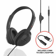Verbatim PureSound Headphones with Volume Control Wired Head-band Music/Everyday Black