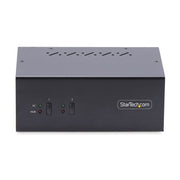 StarTech.com 2-Port Dual-Monitor DisplayPort KVM Switch, 4K 60Hz, 2x USB 5Gbps Hub Ports, 2x USB 2.0 HID Ports, Hotkey and Push-Button Switching, TAA Compliant - 3.5mm Audio, HDCP
