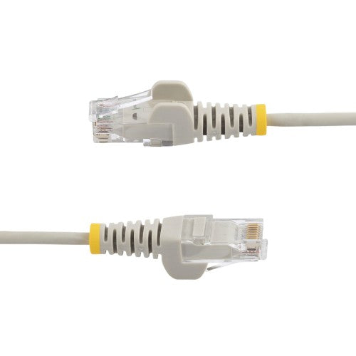 StarTech.com 1m Gray Slim CAT6 Cable, 10 Pack, Snagless, 100W PoE, UTP, LSZH, 28AWG Pure Bare Copper Wire, Slim RJ45 Network Patch Cord w/Strain Reliefs, Individually Tested
