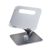 StarTech.com Telescopic Laptop Stand, 360 Swivel Base, Rotating Computer Riser for Desk, Adjustable Height and Tilt, Max 11lb/5kg, Aluminum Build, Portable Design