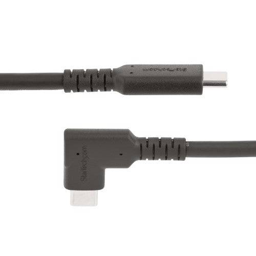 StarTech.com 1.6ft (50cm) USB-C Cable, Right-Angled, USB 10Gbps, 100W (5A) Power Delivery, 8K 60Hz / 4K 144Hz DP Alt Mode, Rugged USB C Cord - Thunderbolt Compatible