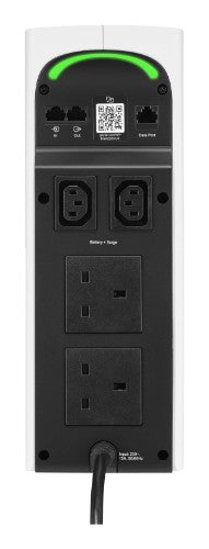 APC Back-UPS Pro for Gaming, 2200VA/1320W, Tower, 230V, 2x UK and 2x IEC C13 outlets, RGB Lights, Pure Sine Wave, Arctic (White)