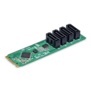 StarTech.com 4-Port M.2 to SATA Adapter Card, M.2 PCIe 3.0 to SATA HDD/SSD Expansion Card, ASM1064 Chipset, M.2 NVMe to 4x HDD/SSD for Windows/macOS/Linux, TAA
