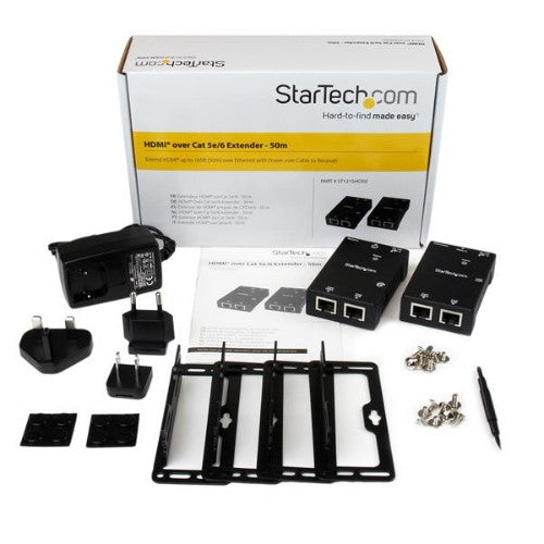 StarTech.com HDMI Over CAT5e/CAT6 Extender with Power Over Cable - 165 ft (50m) - TAA