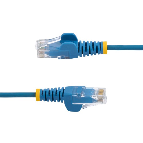 StarTech.com 50cm Blue Slim CAT6 Cable, 10 Pack, Snagless, 100W PoE, UTP, LSZH, 28AWG Pure Bare Copper Wire, Slim RJ45 Network Patch Cord w/Strain Reliefs, Individually Tested