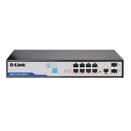 D-Link DGS-F1210-10PS-E network switch Managed L2 Gigabit Ethernet (10/100/1000) Power over Ethernet (PoE) Grey