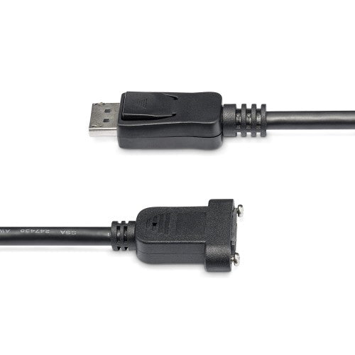 StarTech.com 3ft (91cm) Panel Mount DisplayPort Cable - 4K x 2K - DisplayPort 1.2 Extension Cable Male to Female - DP Video Extender Cord with Panel Mount DP Connector - DP Monitor Cable