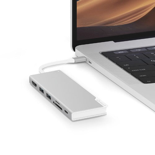 ALOGIC Ultra USB-C Dock UNI - 2 x USB-A (USB 3.0); 1 x USB-C (Data/PD 100W); 1 x SD Card Slot; 1 x Micro SD Card Slot; 1 x HDMI 4K @30Hz - Silver