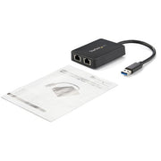 StarTech.com USB 3.0 to Dual Port Gigabit Ethernet Adapter w/ USB Port, 10/100/1000 Mbps, USB Gigabit LAN Network NIC Adapter