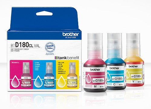 Brother BTD180CLVAL Coloured Multipack Ink Bottles