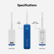 Targus HyperJuice Flex 10K 30W 5000 mAh White, Blue