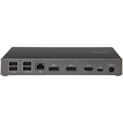 StarTech.com USB C Dock - Triple 4K Monitor USB Type-C Docking Station - 100W Power Delivery - DP 1.4 Alt Mode & DSC, 2x DisplayPort 1.4/HDMI 2.0 - 6xUSB (2x 10Gbps), SD - Windows/Chrome