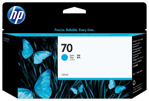 HP 70 130-ml Cyan DesignJet Ink Cartridge