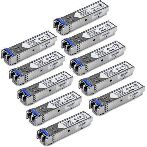 StarTech.com Cisco GLC-LH-SMD Compatible SFP Module (10 Pack) - 1000BASE-LX/LH - 1GbE Single Mode Fiber SMF Optic Transceiver - 1GE Gigabit Ethernet SFP - LC 10km - 1310nm - DDM Cisco Firepower, ASR920, IE2000