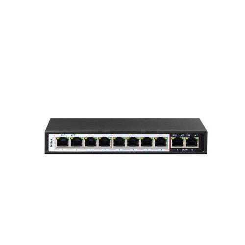 D-Link DES-F1010P-E network switch Unmanaged L2 Fast Ethernet (10/100) Power over Ethernet (PoE) Black
