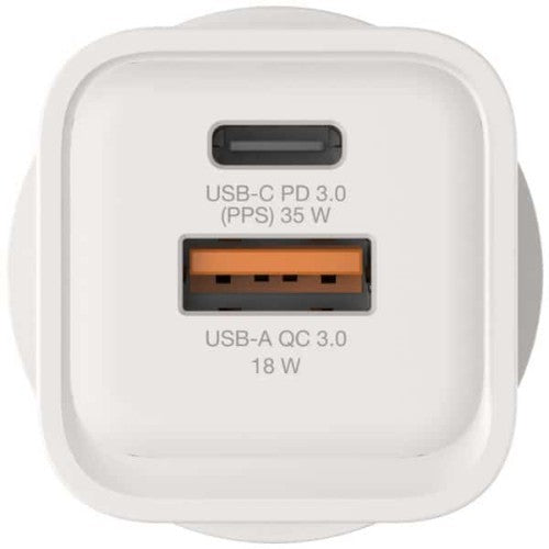Verbatim 35W 2-Port GaN Wall Charger Universal White AC Fast charging Indoor