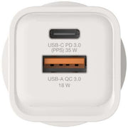 Verbatim 35W 2-Port GaN Wall Charger Universal White AC Fast charging Indoor