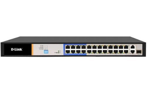 D-Link DES-F1026P-E network switch Unmanaged Gigabit Ethernet (10/100/1000) Power over Ethernet (PoE) 1U Black