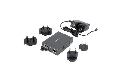 StarTech.com Single-Mode (SM) SC Fiber Media Converter for 10/100/1000 Networks, Standalone Gigabit Ethernet to SC Fiber Converter, 1310nm, 10km - TAA