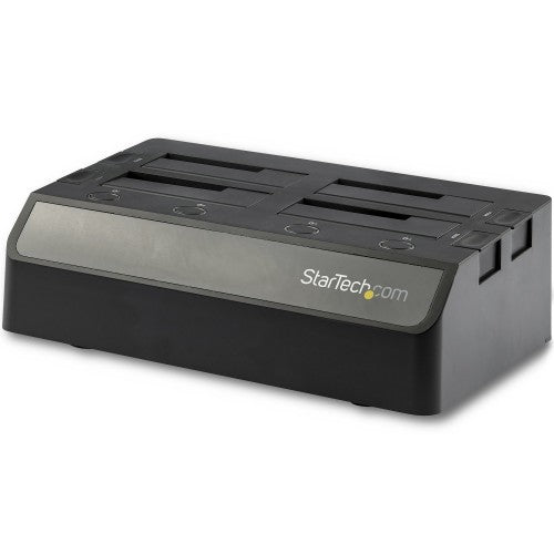 StarTech.com 4-Bay USB to SATA Hard Drive Docking Station, USB 10Gbps, External 2.5" & 3.5" SSD / HDD Dock, SATA III, Hot-Swap Hard Drive Bay, Top-Loading