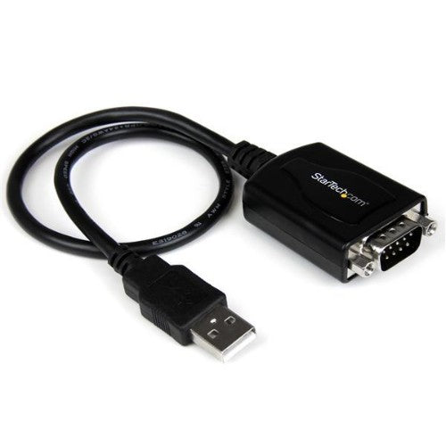 StarTech.com 1ft (30cm) 1-Port Professional USB to Serial Adapter Cable with COM Retention, USB to RS232 Adapter - TAA