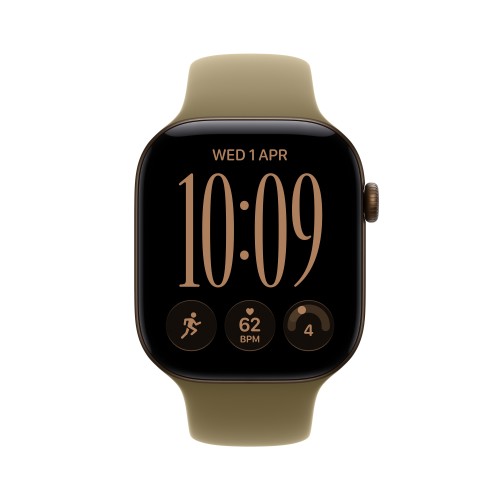 Apple Watch Series 12 GPS + Cellular 42mm Dark Bronze Aluminium Case with Olive Sport Band - S/M