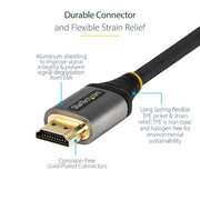 StarTech.com 6ft (2m) HDMI 2.1 Cable 8K - Certified Ultra High Speed HDMI Cable 48Gbps - 8K 60Hz/4K 120Hz HDR10+ eARC - Ultra HD 8K HDMI Cable - Monitor/TV/Display - Flexible TPE Jacket