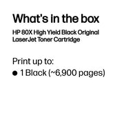 HP 80X High Yield Black Original LaserJet Toner Cartridge