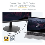 StarTech.com 3.3 ft (1m) USB-C to Mini DisplayPort Cable - 4K 60Hz - Black