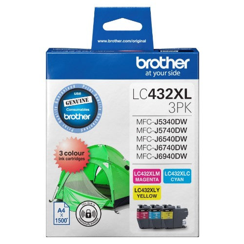 Brother LC432XL3PKS ink cartridge 3 pc(s) Original High (XL) Yield Cyan, Magenta, Yellow