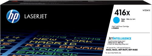HP 416X CYAN TONER - HIGH YIELD- APPROX 6K PAGES - M454, M479, M455, M480 MODELS