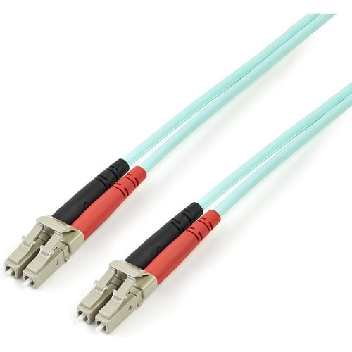 StarTech.com 3m (10ft) LC/UPC to LC/UPC OM3 Multimode Fiber Optic Cable, Full Duplex 50/125µm Zipcord Fiber Cable, 100G, Low Insertion Loss, LSZH Fiber Jumper Cord