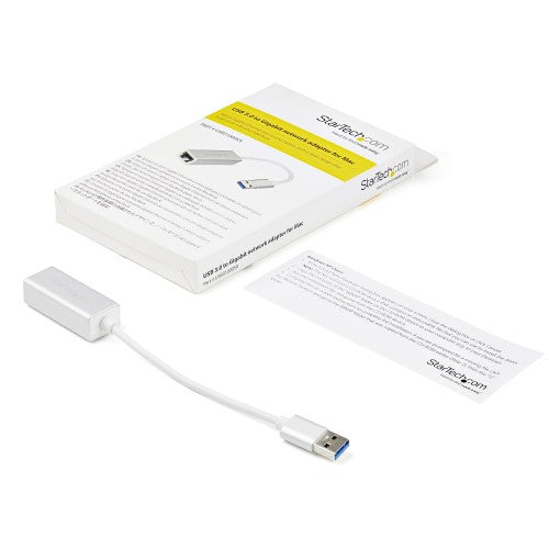 StarTech.com USB 3.0 to Gigabit Network Adapter, Silver, Sleek Aluminum Design for MacBook, Chromebook or Tablet, Native Driver Support