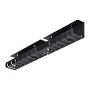 StarTech.com 2-Pack Under Desk Cable Management Tray, 42" Long (21" Per Tray), Metal Slotted Style Cable Organizer, Screw-On Install, Power Bar Holder, Black, TAA