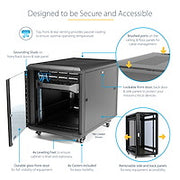 StarTech.com 15U Enterprise-Grade Flat Pack Server Rack Cabinet, 19in Enclosed 4-Post Rack with 29in (75cm) Mounting Depth and 1764lb (800kg) Weight Capacity