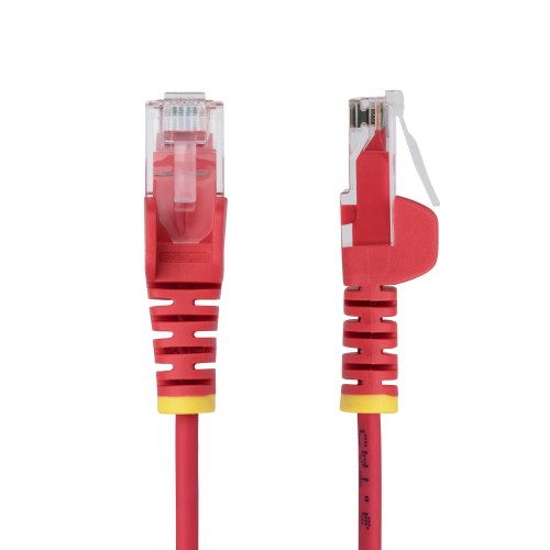 StarTech.com 7m Red Slim CAT6 Ethernet Cable, Snagless, 100W PoE, UTP, LSZH, 28AWG Pure Bare Copper Wire, Slim RJ45 Network Patch Cord w/Strain Reliefs, Individually Tested
