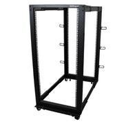 StarTech.com 25U 4-Post Server Rack, 19in Open Frame Rack with 40in (101cm) Mounting Depth and 1200lb (544kg) Weight Capacity, Mobile or Floor Mount IT Rack