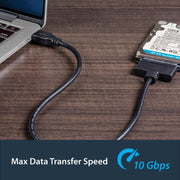 StarTech.com SATA to USB Cable, USB 10Gbps to 2.5in SATA I II III Hard Drive Adapter, External Converter for SSD or HDD Data Transfer