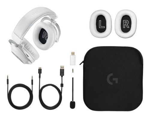 Logitech G PRO X 2 LIGHTSPEED Headset Wireless Head-band Gaming USB Type-C Bluetooth White
