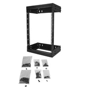 StarTech.com 2-Post 15U Heavy-Duty Wall Mount Network Rack, 19" Open Frame Server Rack with Adjustable Depth, Wall Mount Data Rack for IT / AV / Patch Panel / Computer Equipment - Cage Nuts and Screws Included