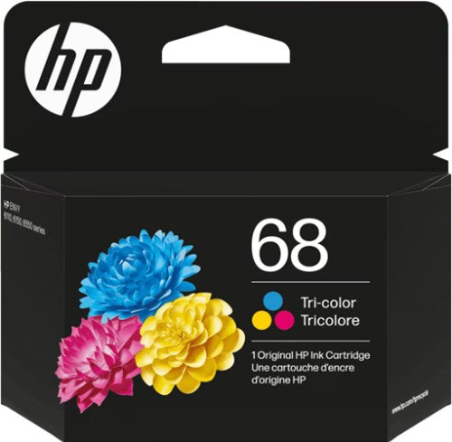 HP 68 TRI-COLOR ORIGINAL INK CARTRIDGE 120 PAGE YIELD FOR ENVY 6120 6130 6520 6530