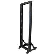 StarTech.com 42U 2-Post Open Frame Server Rack, 19in Rolling IT Rack with 661lb (300kg) Weight Capacity, Space-Saving Floor-Standing Network Rack